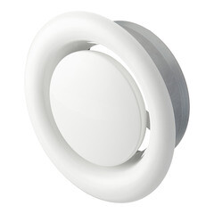 Анемостат вытяжной Era Pro регулируемый стальной с полимерным покрытием d125 мм белый - фото 1