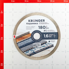 Диск алмазный по керамограниту Kronger Керамика 180x25,4x1,6 мм сплошной мокрый рез (K100180) - фото 6
