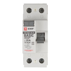 УЗО EKF Basic ВДТ-40 25А 1P+N тип AC 30 мА 4,5 кА (elcb-2-25-30e-sim)