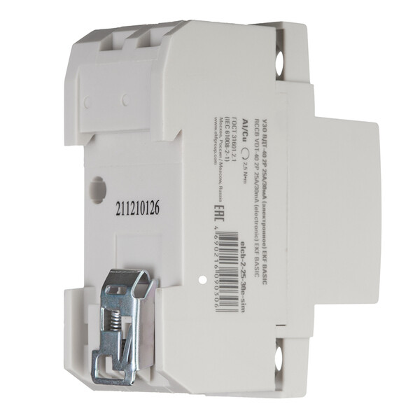 УЗО EKF Basic ВДТ-40 25А 1P+N тип AC 30 мА 4,5 кА (elcb-2-25-30e-sim ...