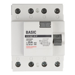 УЗО EKF Basic ВДТ-40 25А 3P+N тип AC 30 мА 4,5 кА (elcb-4-25-30e-sim) - фото 1