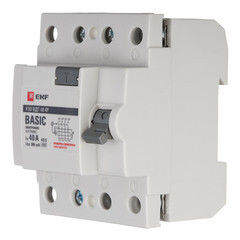 УЗО EKF Basic ВДТ-40 40А 3P+N тип AC 300 мА 4,5 кА (elcb-4-40-300e-sim) - фото 3