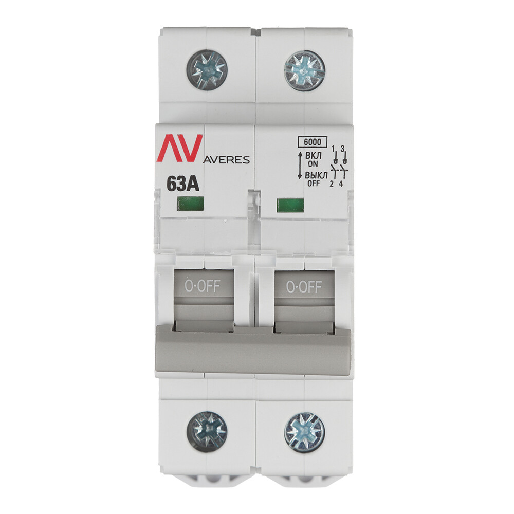Изображение товара Выключатель нагрузки EKF Averes AVN 2P 63А 230 В на DIN-рейку