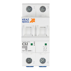 Изображение товара Автоматический выключатель модульный КЭАЗ OptiDin BM63 2P 32А тип C 4,5 кА 230/400 В (326806)