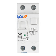 Изображение товара Автомат дифференциальный КЭАЗ OptiDin D63 40А 1P+N тип AC 30 мА 4,5 кА (328102)