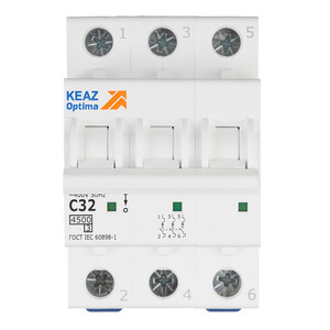 Автоматический выключатель модульный КЭАЗ OptiDin BM63 3P 32А тип C 4,5 ...