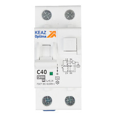 Автомат дифференциальный КЭАЗ OptiDin D63 40А 1P+N тип AC 100 мА 4,5 кА (328109) - фото 1