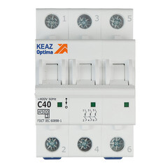 Автоматический выключатель модульный КЭАЗ OptiDin BM63 3P 40А 4,5 кА 400 В (326816) - фото 1