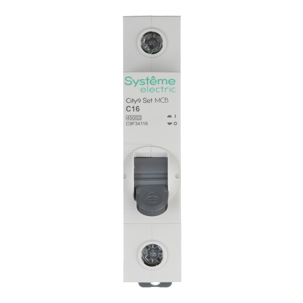 Изображение товара Автоматический выключатель модульный Systeme Electric City9 Set 1P 16А IP20