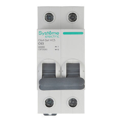Автоматический выключатель модульный Systeme Electric City9 Set 2P 63А тип C 4,5 кА 230 В (C9F34263) - фото 1