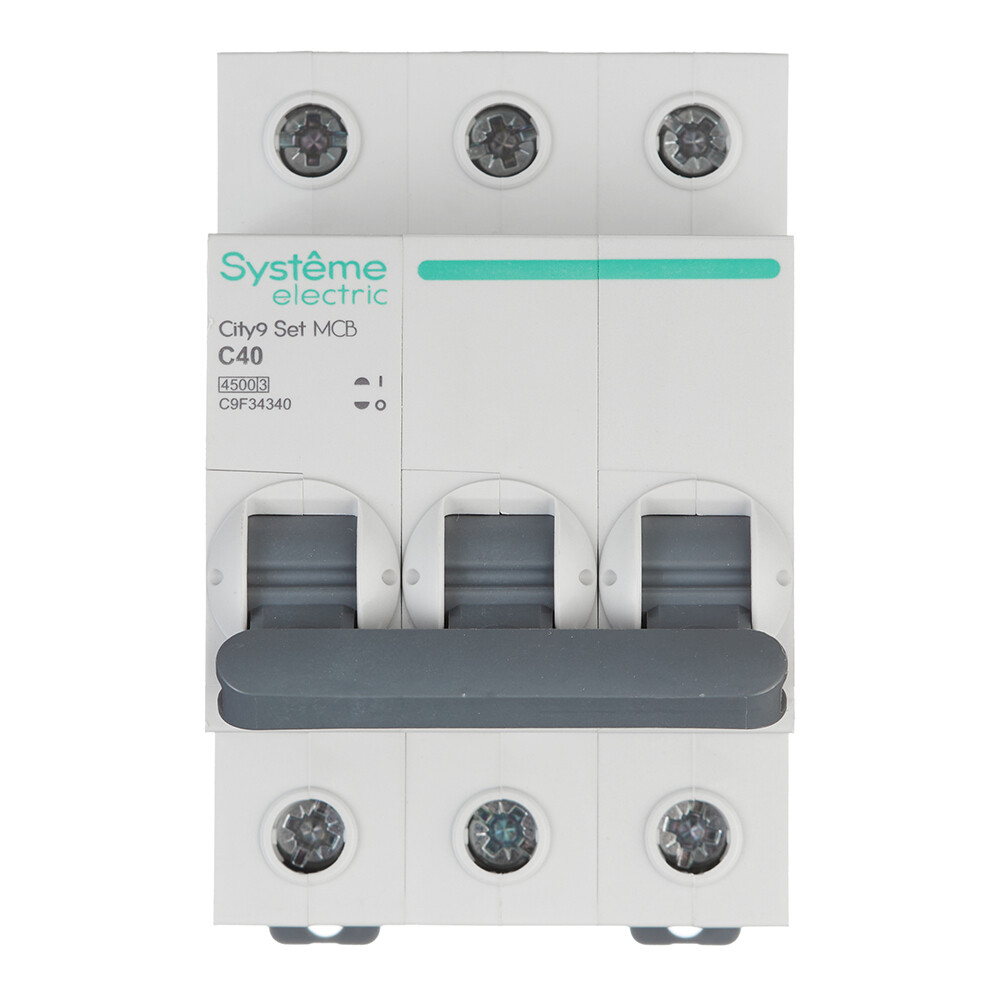 Изображение товара Автоматический выключатель модульный Systeme Electric City9 Set 3P 40А тип C 4,5 кА