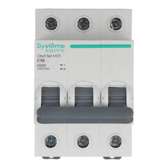 Изображение товара Автоматический выключатель модульный Systeme Electric City9 Set 3P 50А 4,5 кА 400 В (C9F34350)