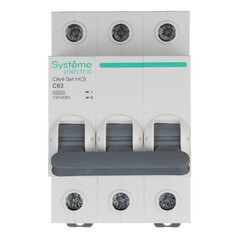 Автоматический выключатель модульный Systeme Electric City9 Set 3P 63А 4,5 кА 400 В (C9F34363) - фото 1