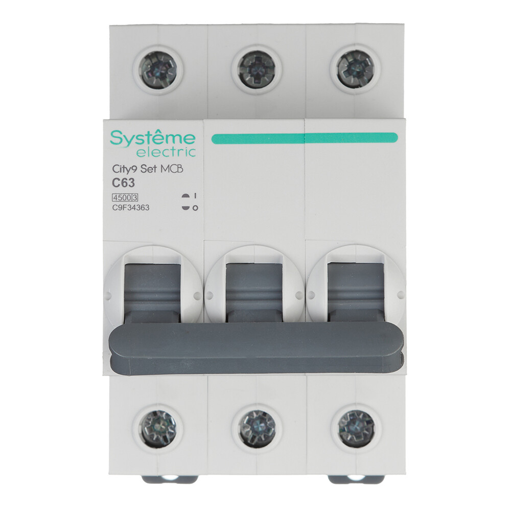 Автоматический выключатель модульный Systeme Electric City9 Set 3P 63А 4,5 кА 400 В (C9F34363)