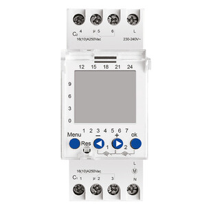 Таймер электронный модульный Düwi Profi (25806 3) T1-T2 230 В 16 А тип ...