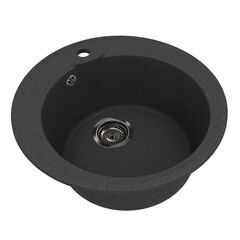 Мойка для кухни Dr.Gans Ротанг d50х20 см врезная с сифоном искусственный камень черная - фото 3