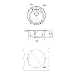 Мойка для кухни Dr.Gans Ротанг d50х20 см врезная с сифоном искусственный камень черная - фото 2