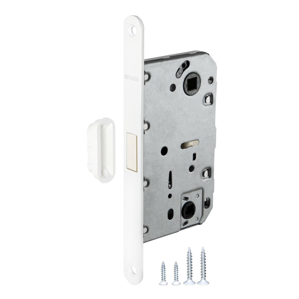 Замок врезной магнитный Fuaro M96WC-50 для межкомнатной двери под фиксатор белый
