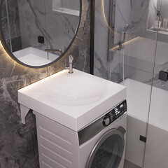 Раковина на стиральную машину Paola Sergio 60х60 см (00-00004476) - фото 4