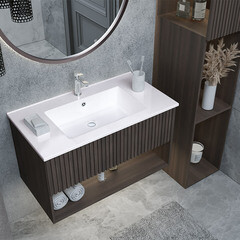 Раковина для тумбы Paola Parma 85 см литьевой мрамор (00-00008250) - фото 8