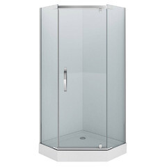 Душевой уголок Alex Baitler Серия 2 хром 90х90х200 см пятиугольник стекло прозрачное 8 мм (AB215-90) - фото 5