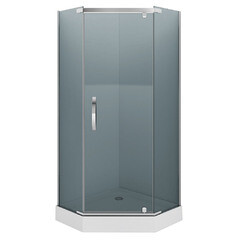 Душевой уголок Alex Baitler Серия 2 хром 90х90х200 см пятиугольник стекло тонированное 8 мм (AB245-90) - фото 2