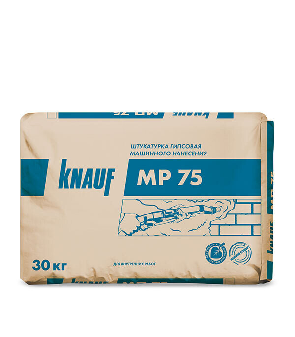 Изображение товара Гипсовая штукатурка Knauf МП-75 машинная 30 кг для внутренних работ