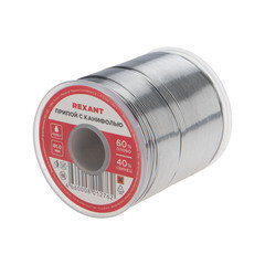 Припой Rexant d1 Sn60 Pb40 Flux 2.2% с канифолью 1000 г (09-3413) - фото 1