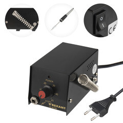 Изображение товара Паяльная станция Rexant Мини Mi08 8 Вт 230 В 100-450 градусов с механическим потенциометром (12-0159)