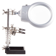 Держатель Rexant Третья рука с LED подсветкой и лупой х2.5 (12-0253) - фото 7