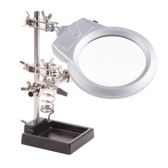 Изображение товара Держатель Rexant Третья рука с LED подсветкой и лупой х2.5 (12-0253)