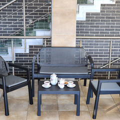 Набор садовой мебели пластиковый Adrianoplast Easy comfort темно-коричневый стол диван и 2 кресла (Р6037КОР) - фото 3