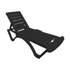 Изображение товара Шезлонг складной пластиковый Adrianoplast Classic графит 1870х650х310 мм (Р6001Гр)