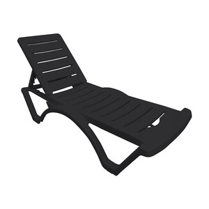 Шезлонг складной пластиковый Adrianoplast Classic графит 1870х650х310 ...