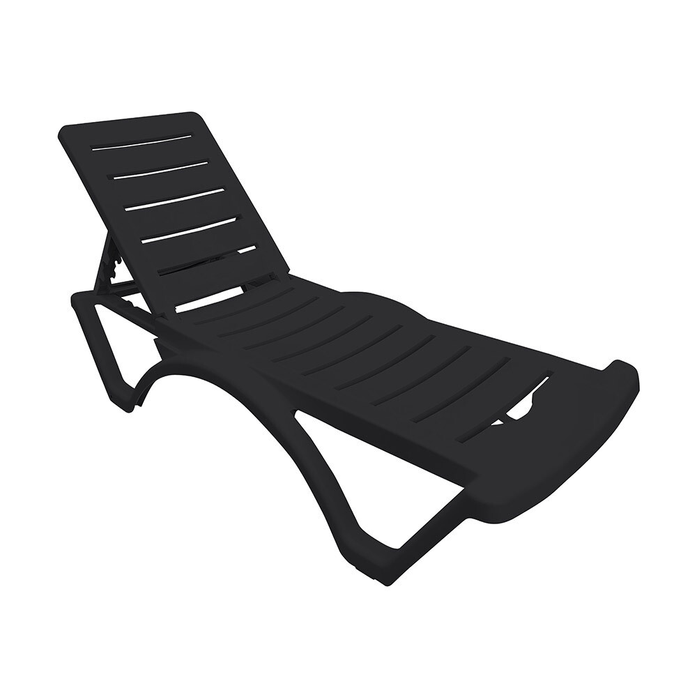 Изображение товара Складной пластиковый шезлонг Adrianoplast Classic графит 1870х650х310 мм