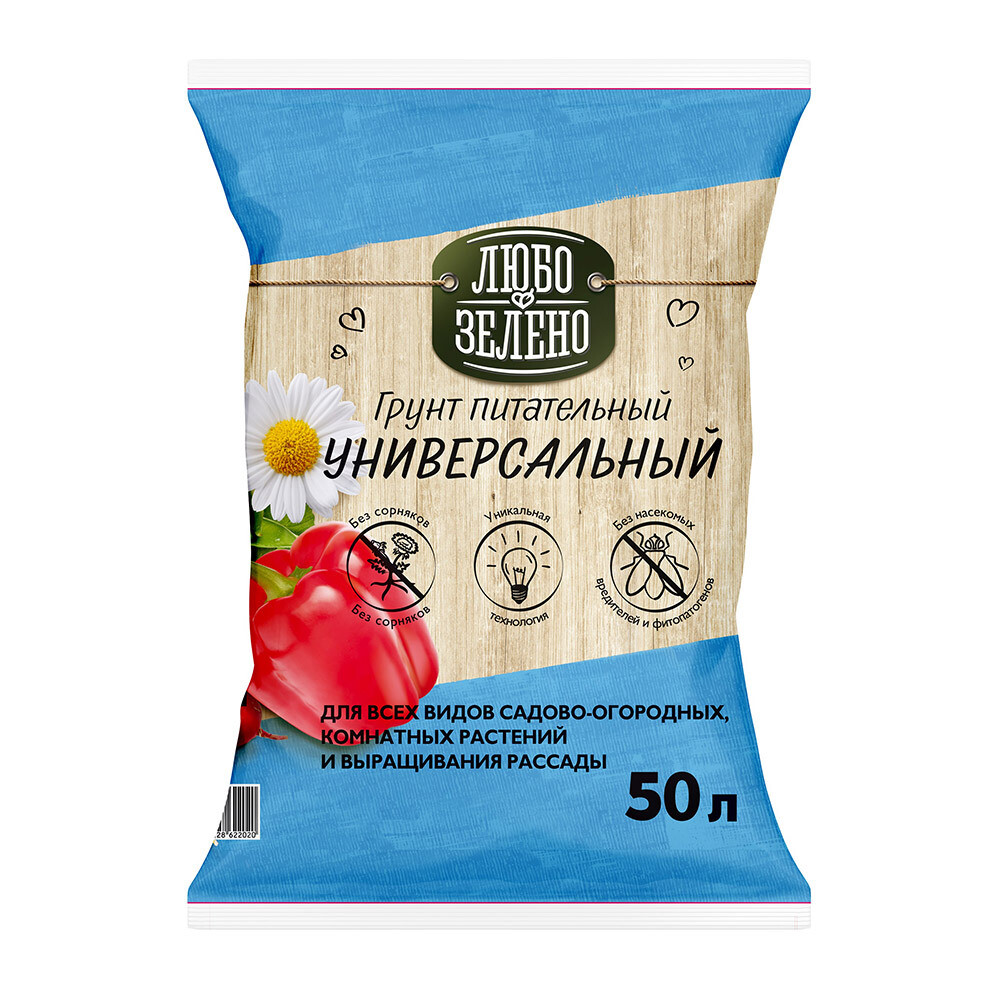 Изображение товара Почвогрунт Любо-Зелено универсальный 50 л