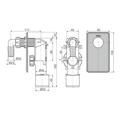 Сифон для стиральной машины Alcadrain скрытого монтажа белый (APS3/AG210321100) - фото 4