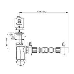 Сифон для раковины Alcadrain 1 1/4х40 мм с выпуском d60 мм белый (A41+A710/AG2105123710) - фото 5