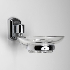 Мыльница для ванной WasserKraft Oder K-3000 с держателем стекло/металл хром (K-3029) - фото 2