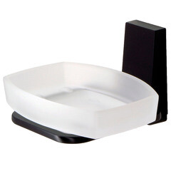 Мыльница для ванной WasserKraft Abens K-3200 с держателем стекло/металл черная (K-3229) - фото 1