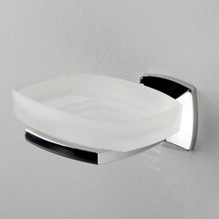 Мыльница для ванной WasserKraft Wern K-2500 с держателем стекло/металл хром (K-2529) - фото 2