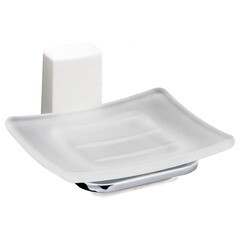 Изображение товара Мыльница для ванной WasserKraft Leine K-5000 White с держателем стекло/металл хром (K-5029W)