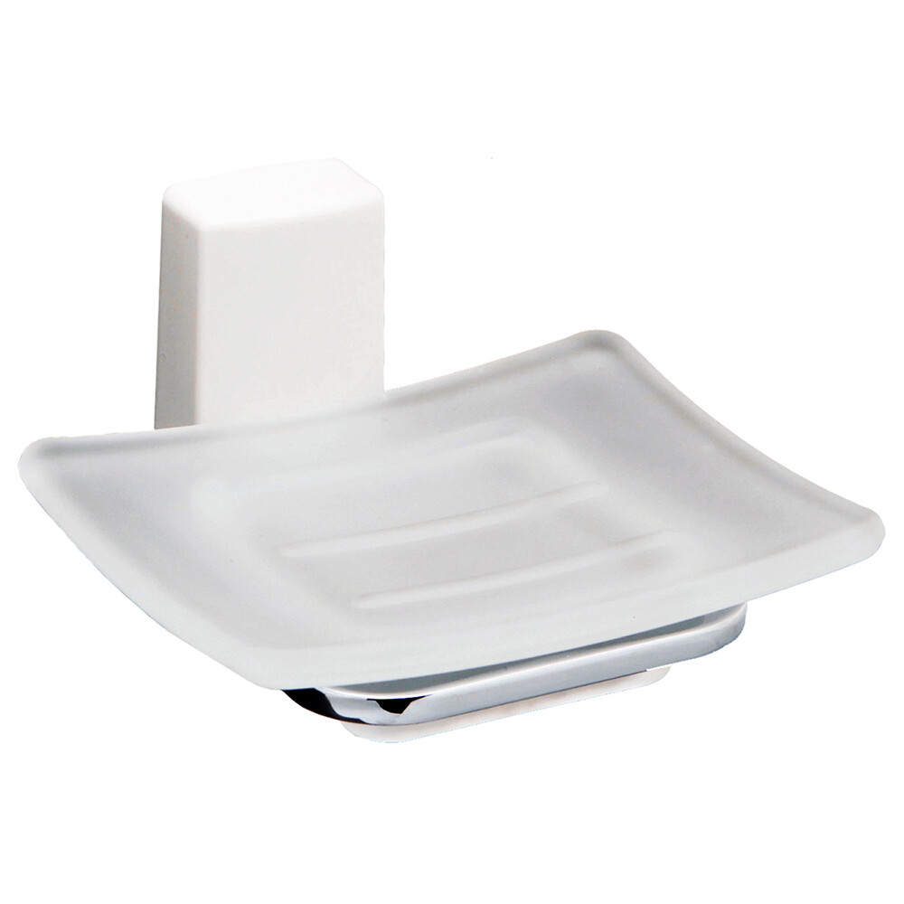 Изображение товара Мыльница WasserKraft Leine K-5000 White с держателем хром глянцевый белая