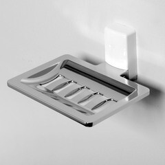 Мыльница для ванной WasserKraft Leine K-5000 White с держателем пластик хром/металл белая (K-5069W) - фото 2