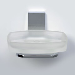 Мыльница для ванной WasserKraft Lopau K-6000 с держателем стекло/металл хром (K-6029) - фото 2