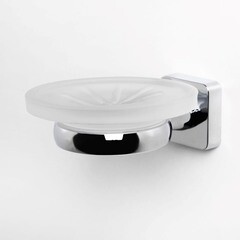 Мыльница для ванной WasserKraft Lippe K-6500 с держателем стекло/металл хром (K-6529) - фото 2