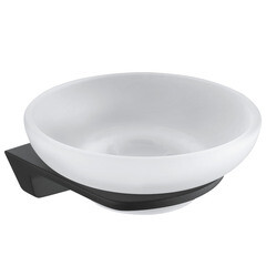 Мыльница для ванной WasserKraft Elbe K-7200 с держателем стекло/металл черная (K-7229) - фото 1