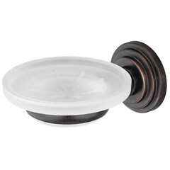 Изображение товара Мыльница для ванной WasserKraft Isar K-7300 с держателем стекло/металл бронза (K-7329)