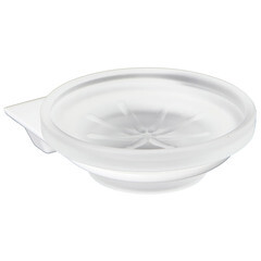 Изображение товара Мыльница для ванной WasserKraft Kammel K-8300White с держателем стекло/металл белая (K-8329W)