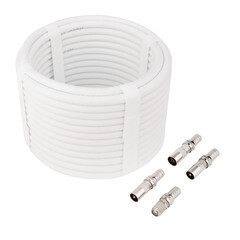Кабель коаксиальный телевизионный RG-6U 1х6,8 мм Rexant c переходниками белый (10 м) - фото 2